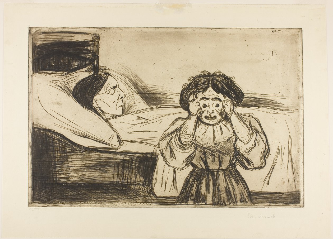 Den döda modern och hennes barn av Edvard Munch