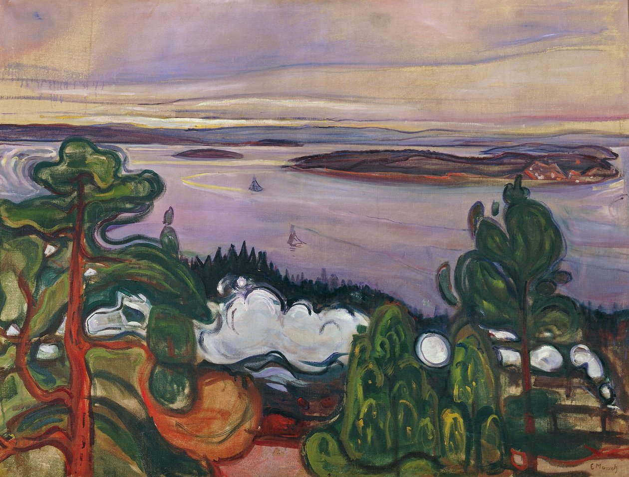 Träna rök av Edvard Munch