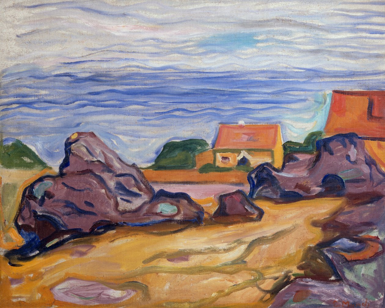 Två hus i Borre av Edvard Munch