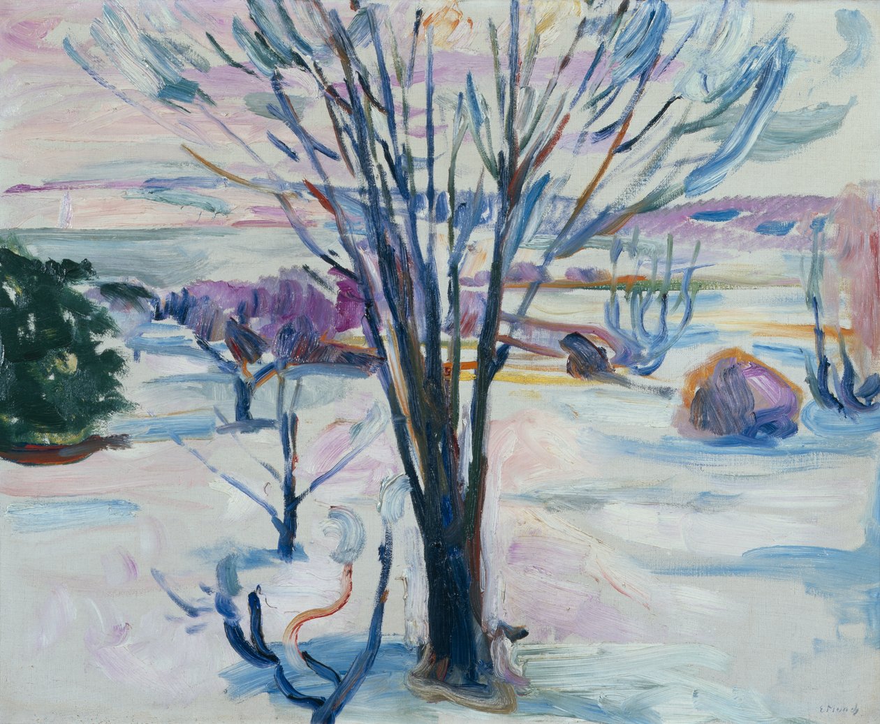 Vinterlandskap från Jeloya av Edvard Munch