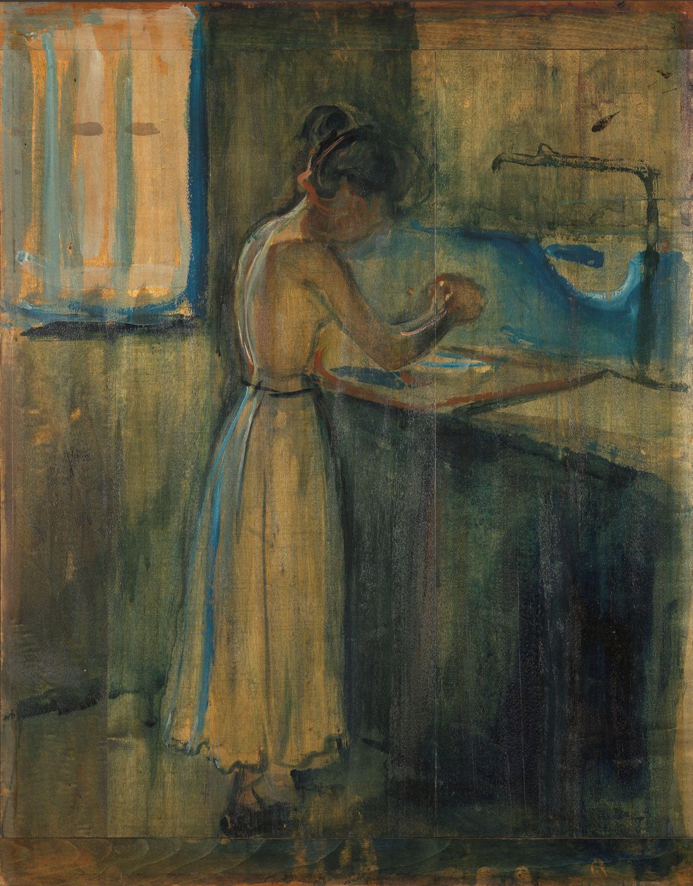 Ung kvinna som tvättar sig av Edvard Munch