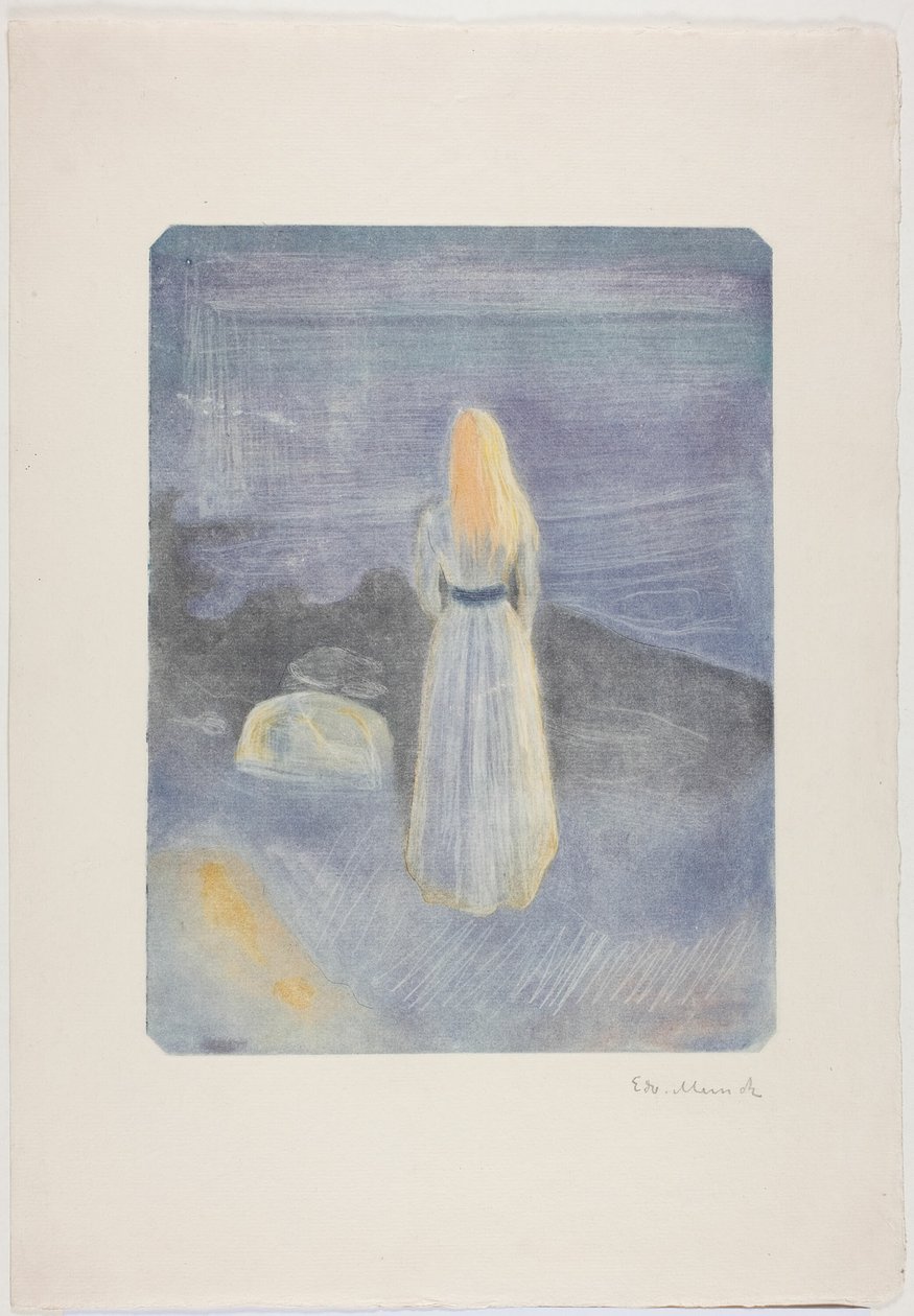 Ung kvinna på stranden av Edvard Munch