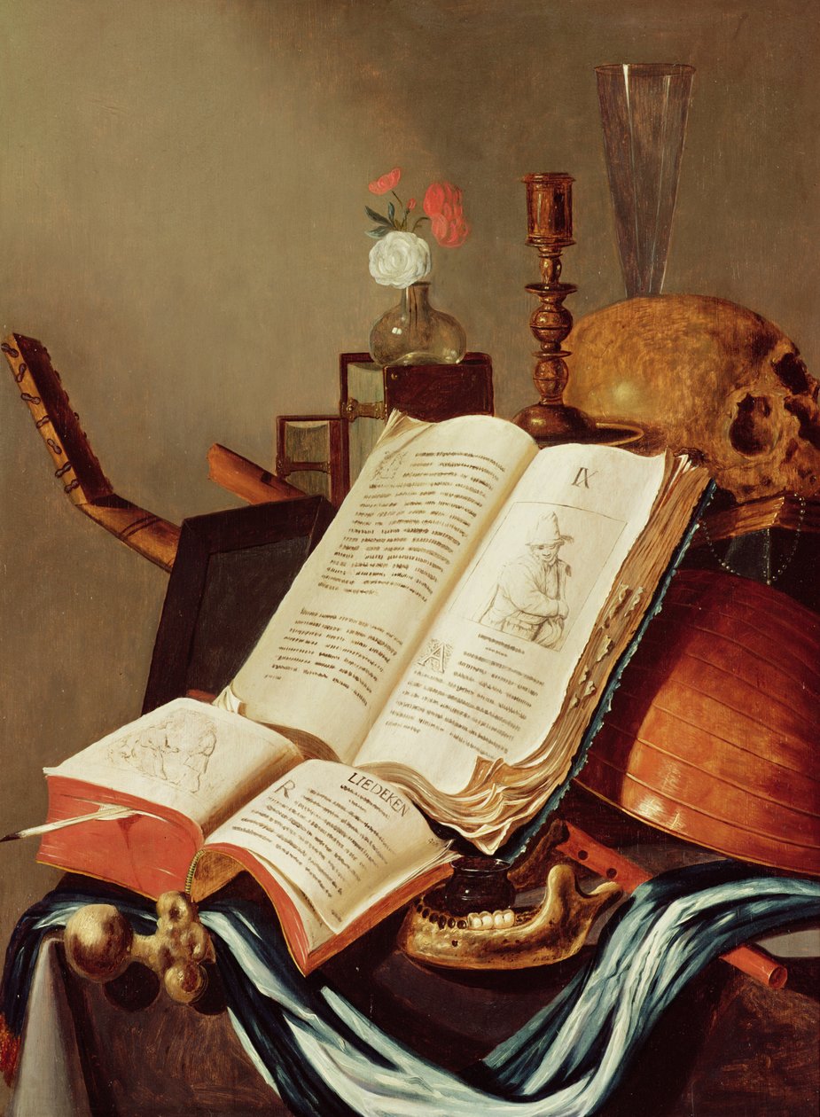 Vanitas stilleben av Edwaert Colyer or Collier