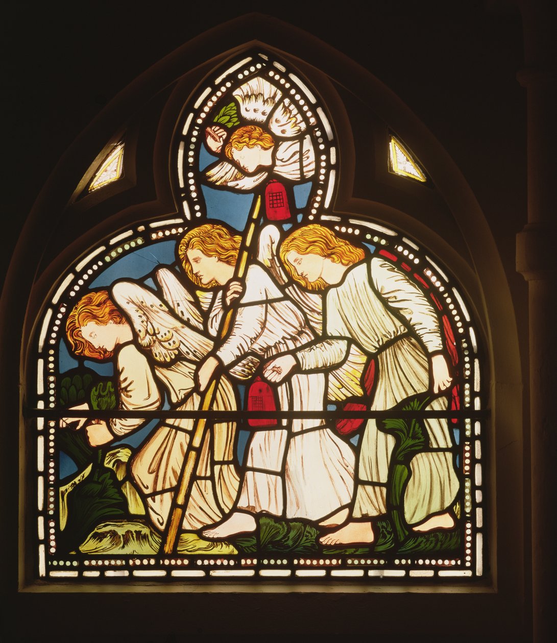 Änglar, 1862 (glasmålningar) av Edward Burne Jones