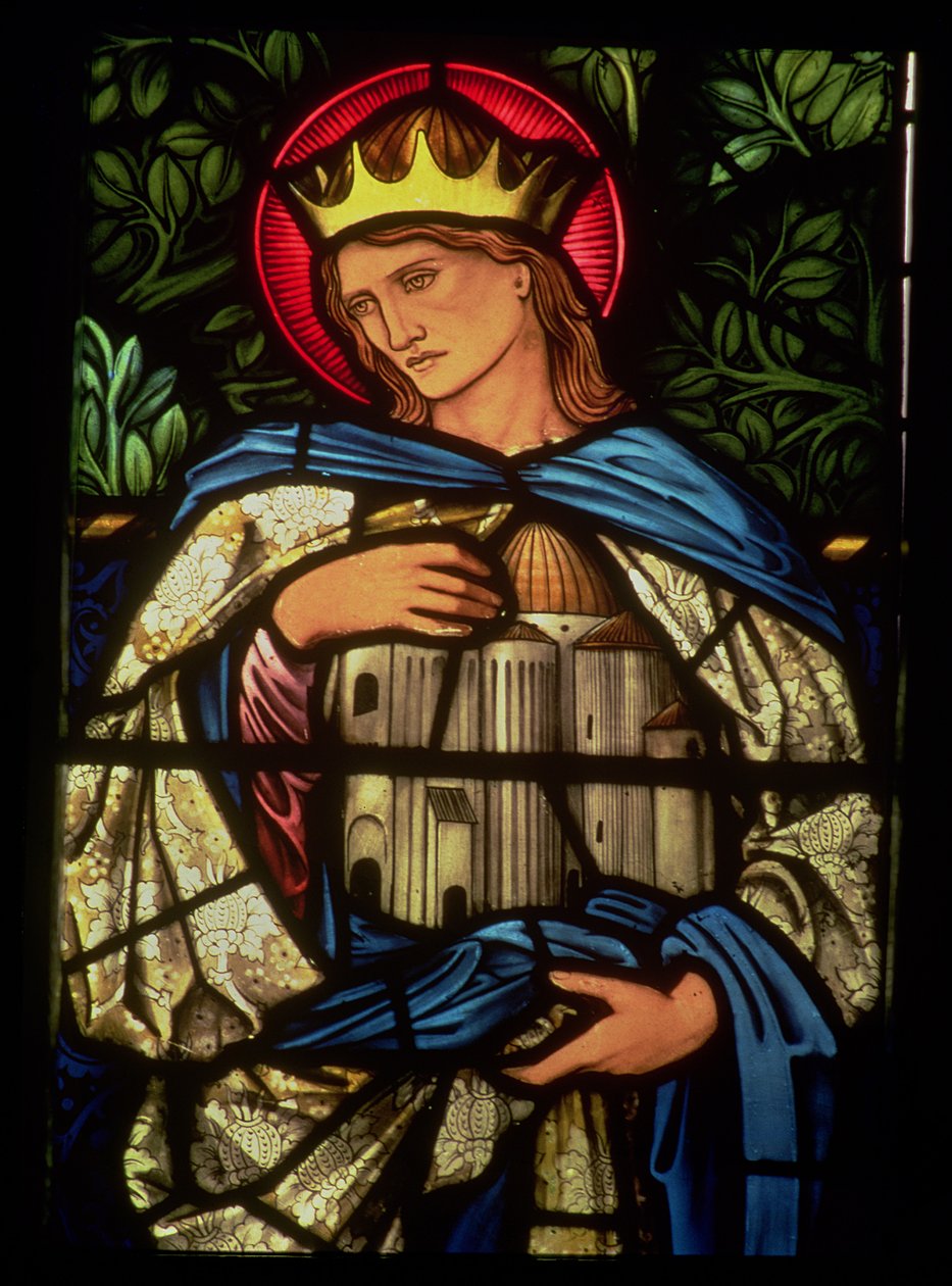 Kung Salomo håller templet, 1890 (målat glas) av Edward Burne Jones