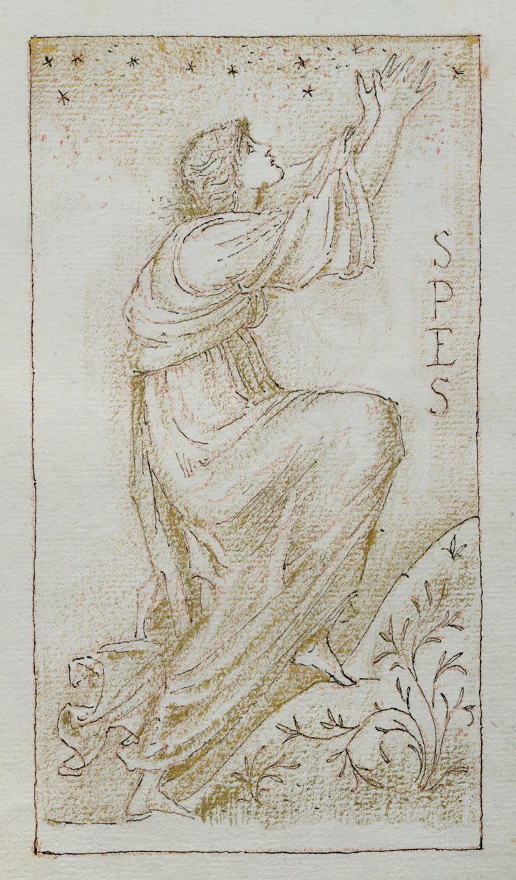 Spes (bläck och guld på papper) av Edward Burne Jones