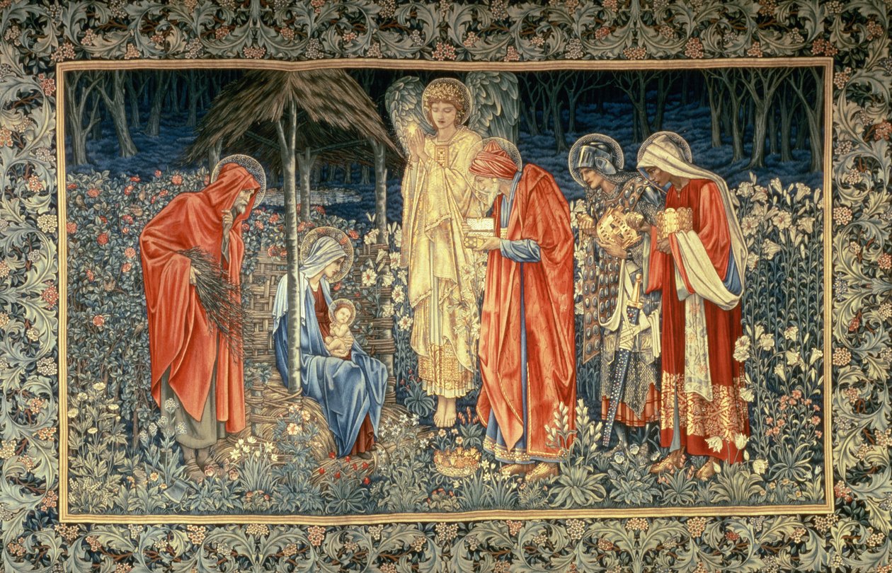 De vise kungarnas tillbedjan, 1907 (gobeläng) av Edward Burne Jones