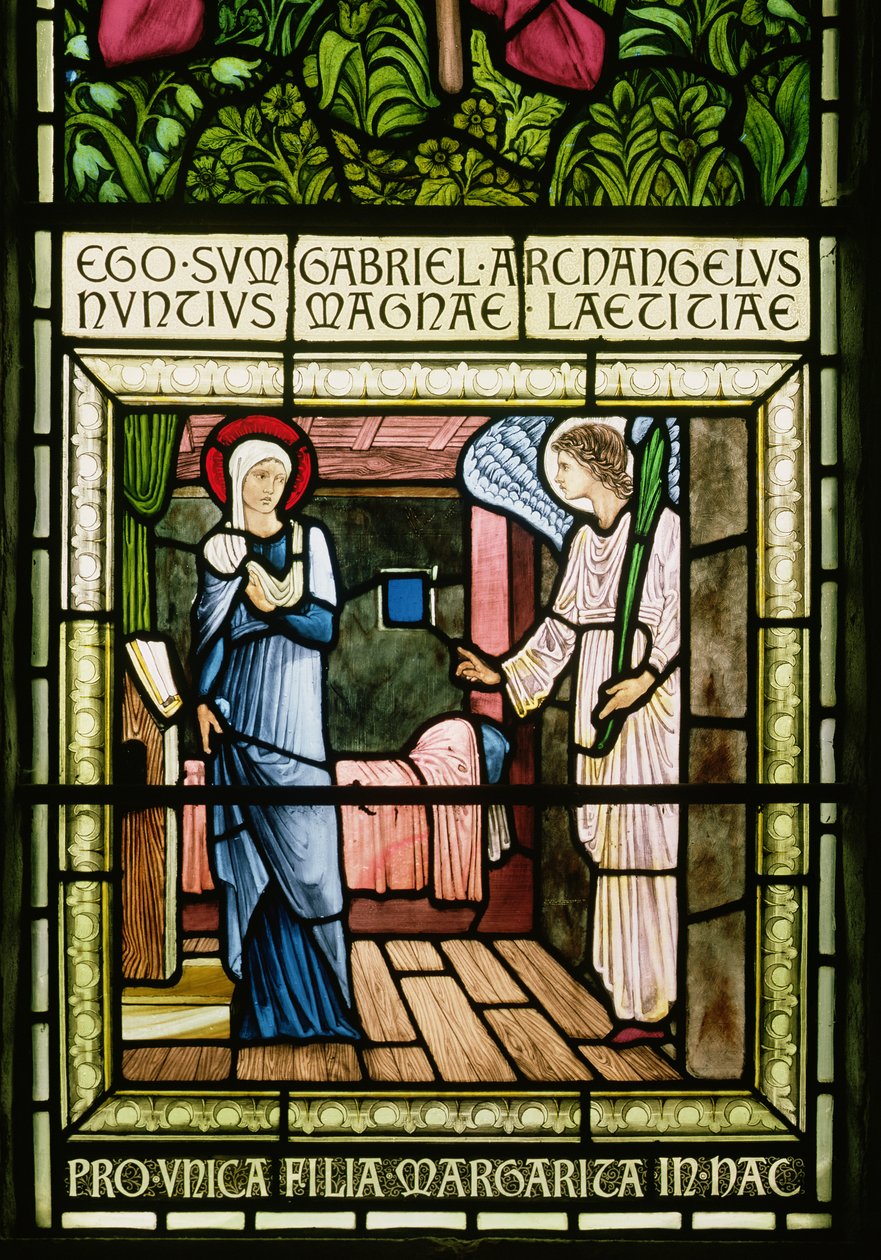 Bebådelsen (målat glas) av Edward Burne Jones