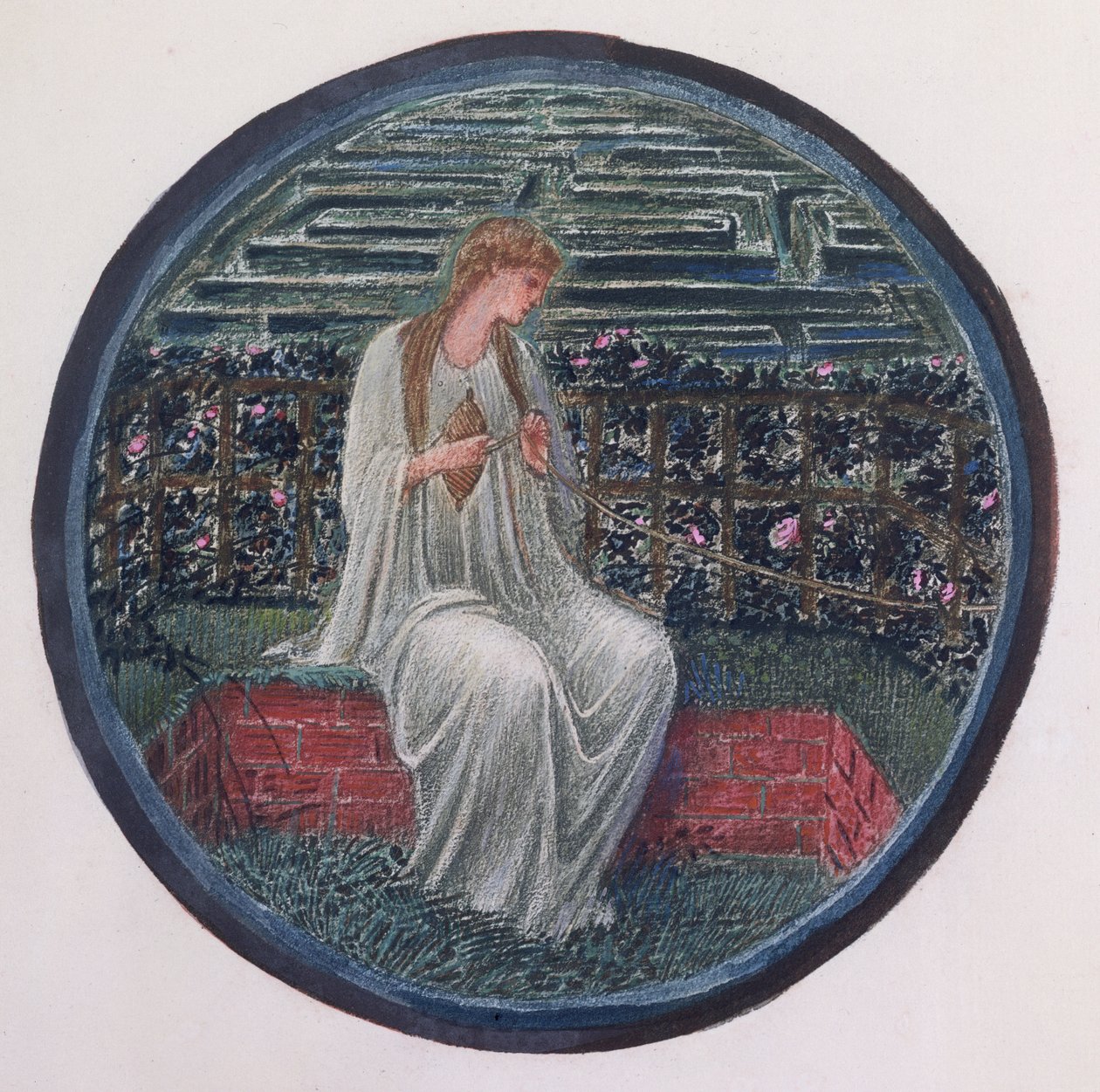 Blomsterboken: XIV. Love in a Tangle, 1905 (litho med gouache på papper) av Edward Burne Jones