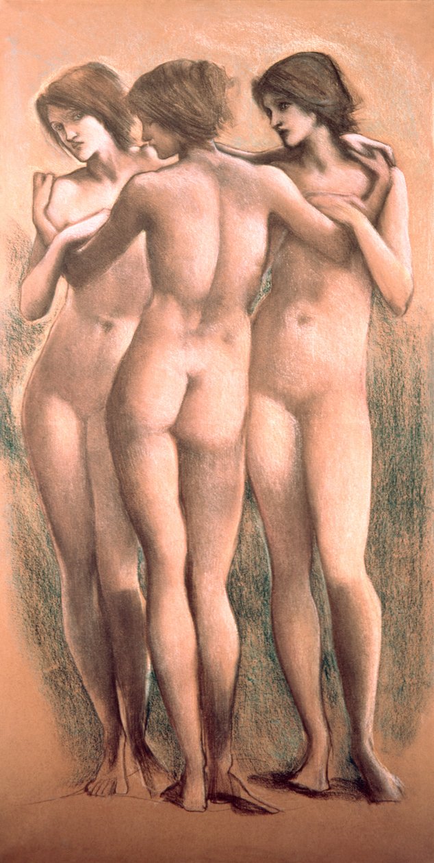 The Three Graces, c.1885, (pastell) av Edward Burne Jones