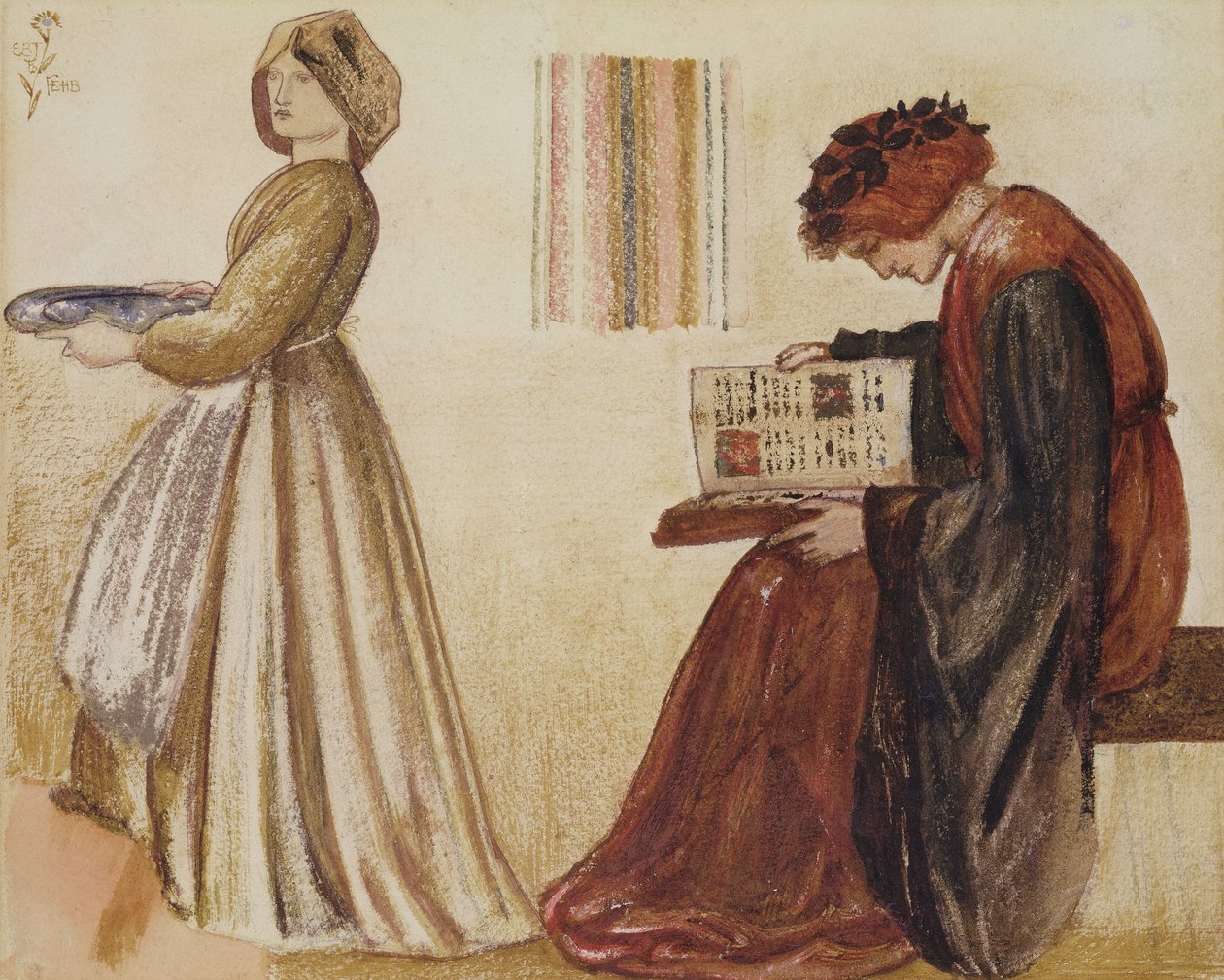 Sir Degrevaunts bröllop (pastell på papper) av Edward Burne Jones