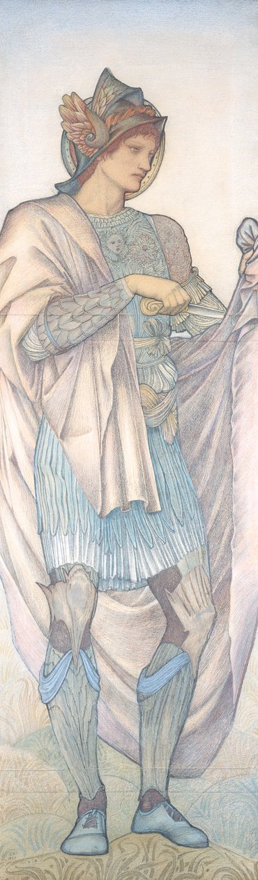 Sankt Martin skär av sin kappa (färgkritor på papper) av Edward Burne Jones