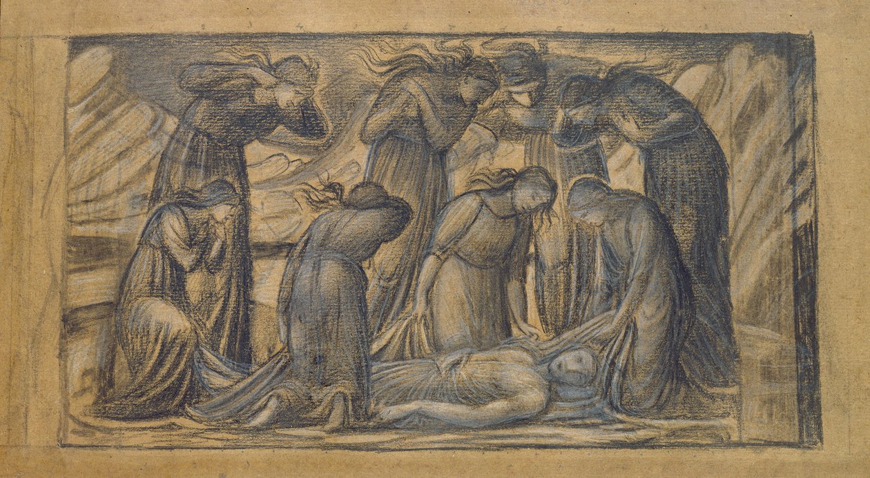 The Death of Orpheus (penna och krita på papper) av Edward Burne Jones