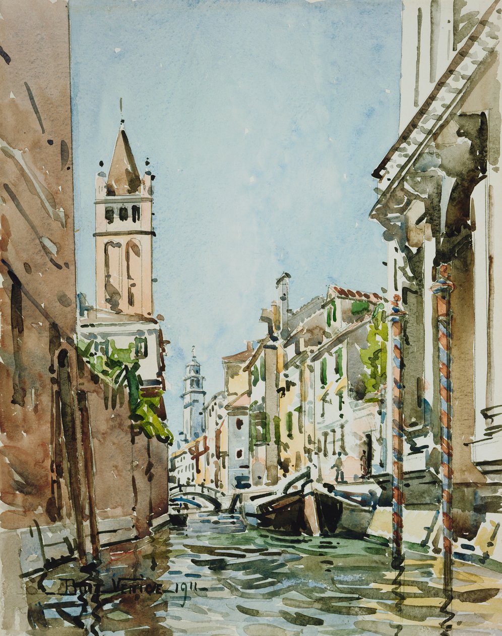 Rio di San Barnaba, Venedig av Edward Darley Boit