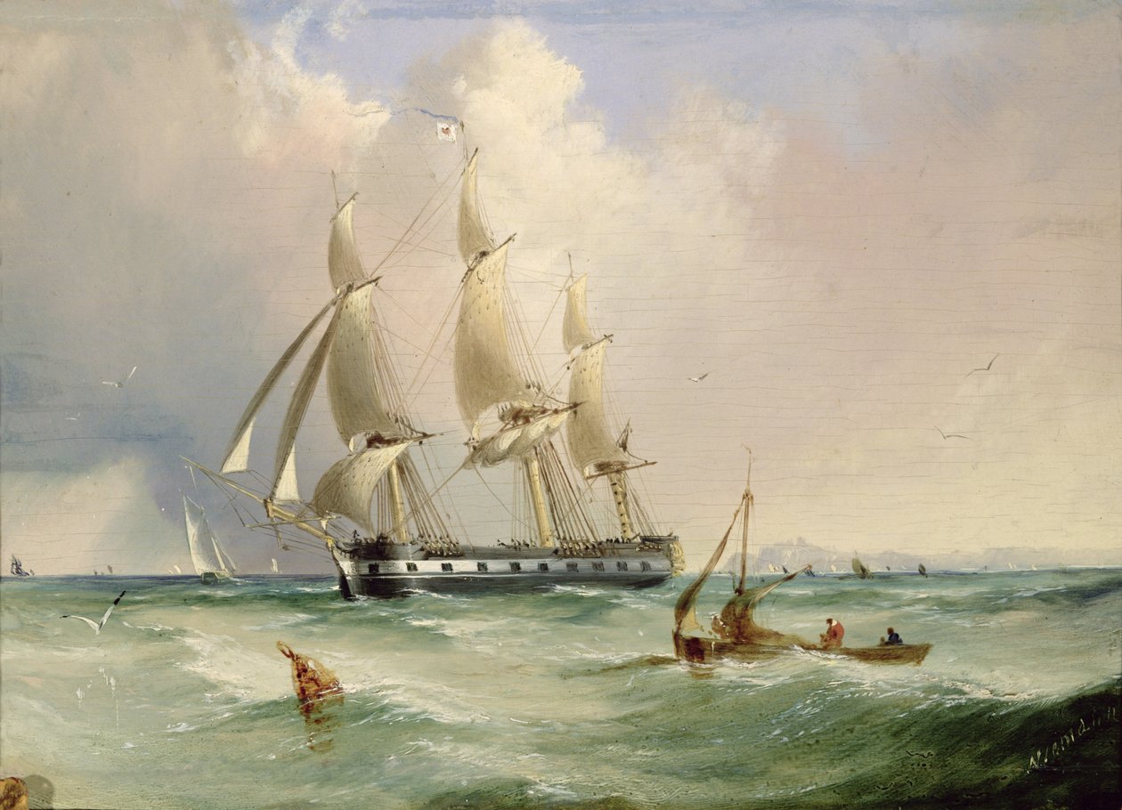 Fregatt under segel av Edward H. Niemann