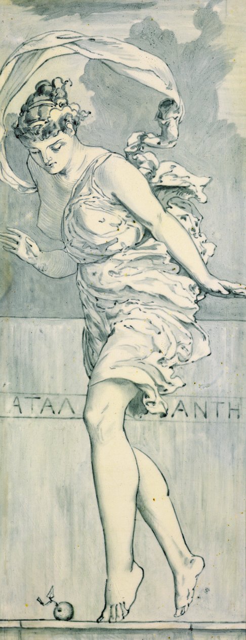 Atalanta, ca 1866 (keramik) (par till 368311) av Edward John Poynter
