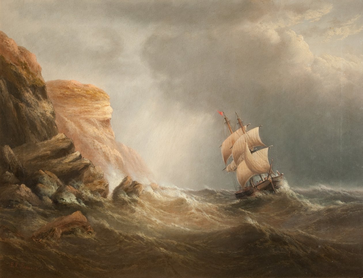 Stenig kustscen av Edward King Redmore