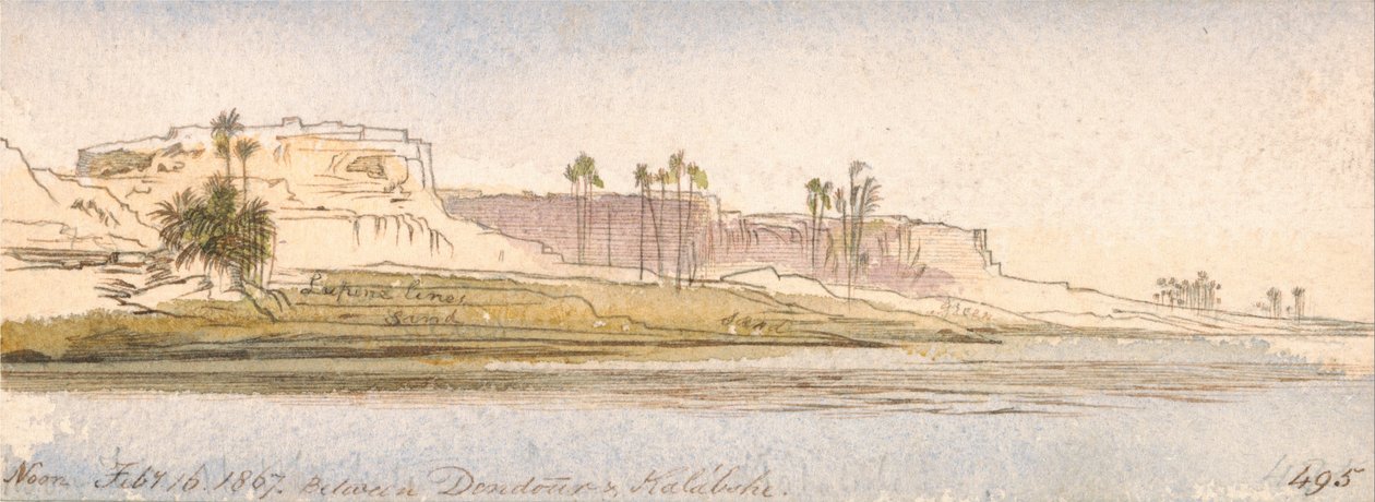 Mellan Dendour och Kalabshe av Edward Lear