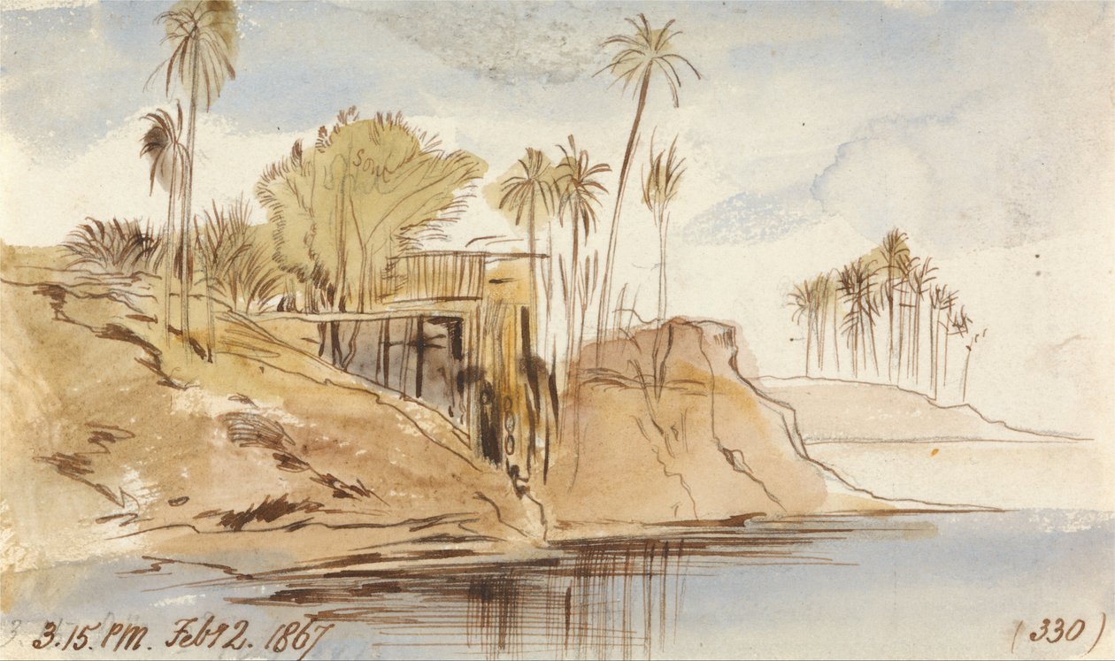 Mellan Ibreem och Wady Halfeh, 15.15, 2 februari 1867 (330) av Edward Lear