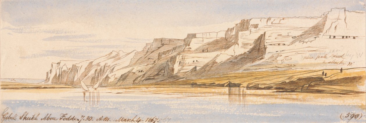 Gebel Sheikh Abu Fodde, 7-30, 4 mars 1867 (590) av Edward Lear