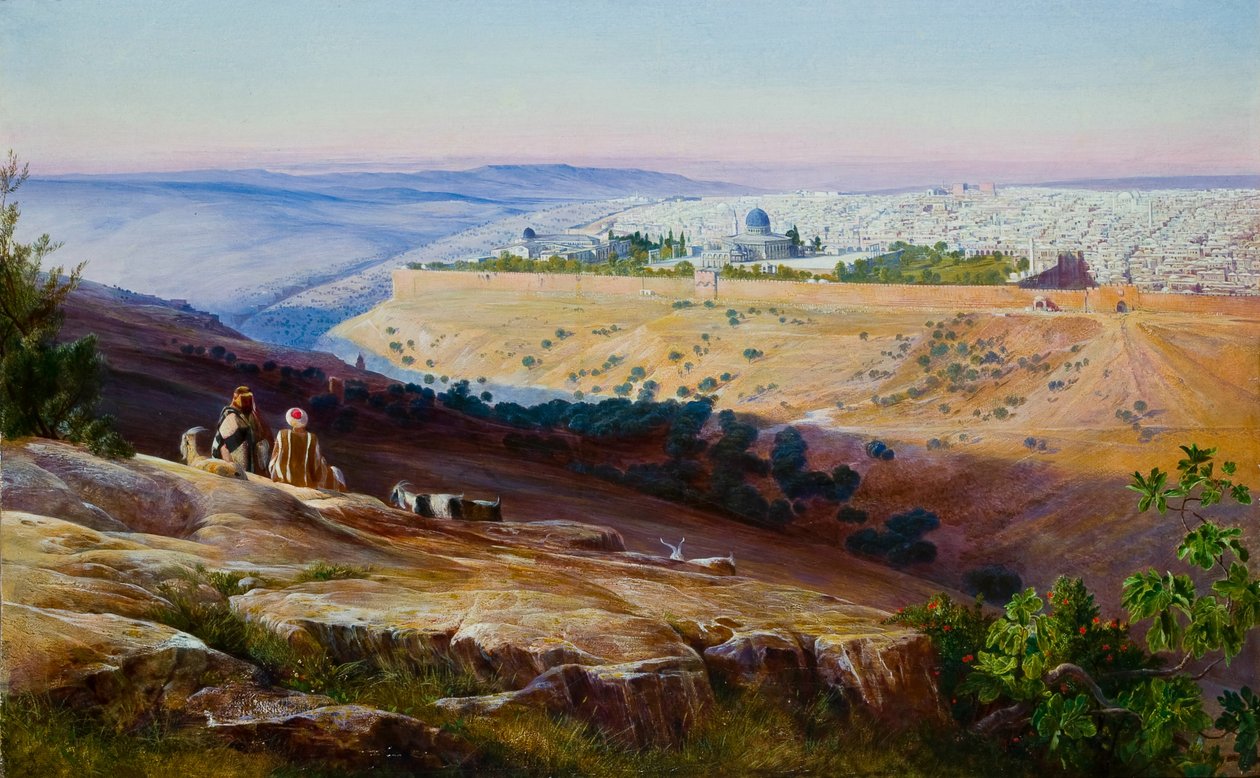 Jerusalem från Oljeberget av Edward Lear