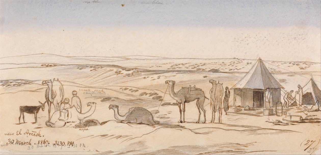 Nära El Areesh, kl. 15.30, 30 mars 1867 (27) av Edward Lear