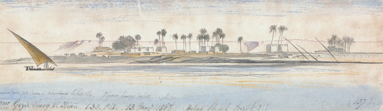 Nära Gezir Sherg el Hian av Edward Lear