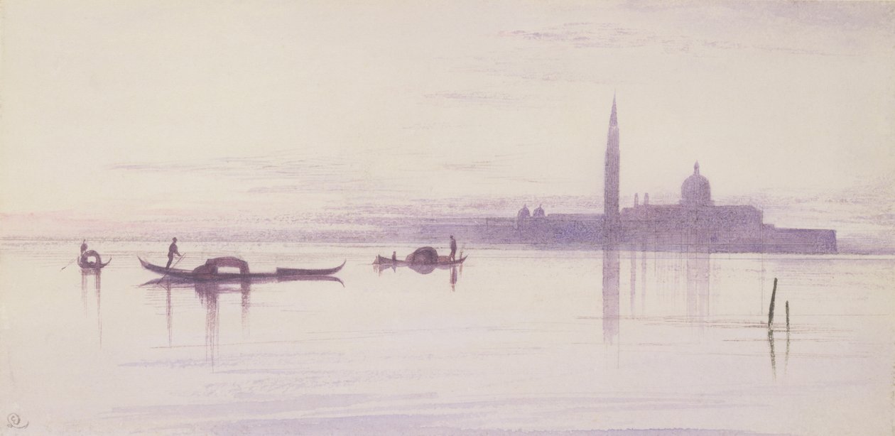 San Giorgio Maggiore från lagunen, Venedig av Edward Lear