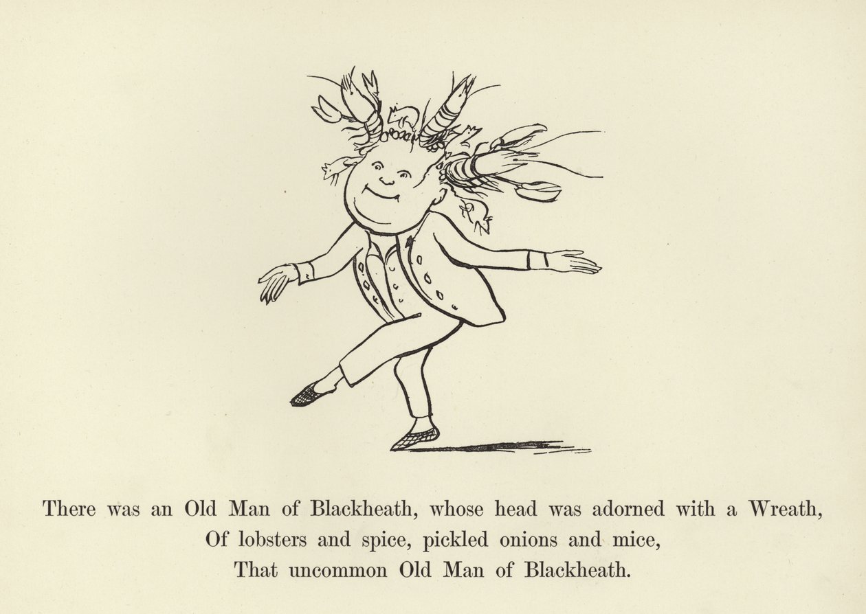 Det fanns en gammal man från Blackheath, vars huvud var prytt med en krans. av Edward Lear