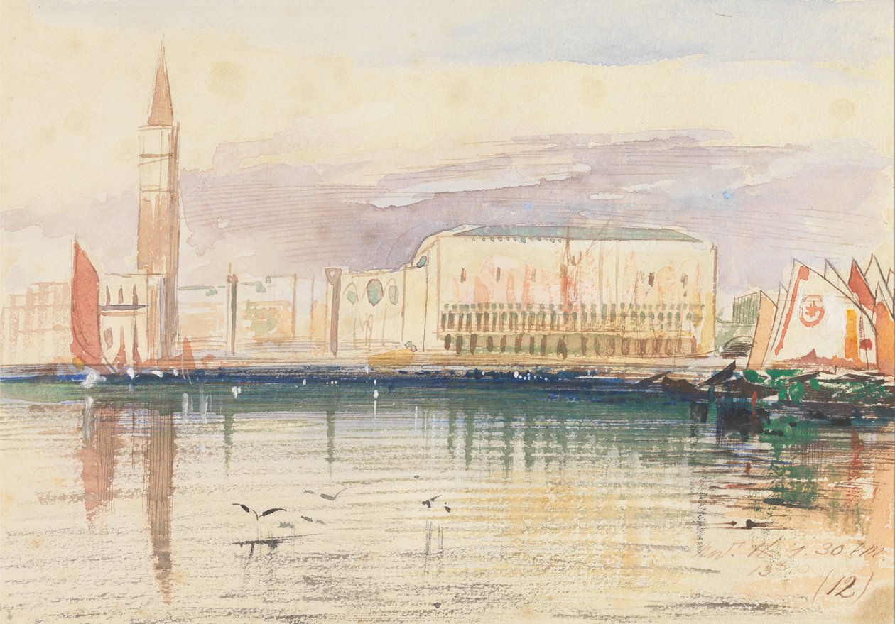 Venedig, Doges Palace av Edward Lear