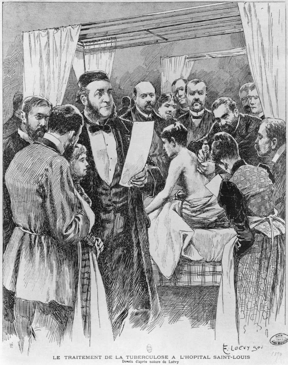 Behandlingen af tuberkulose på St. Louis hospital, Paris, 1890 swed av Edward Loevy