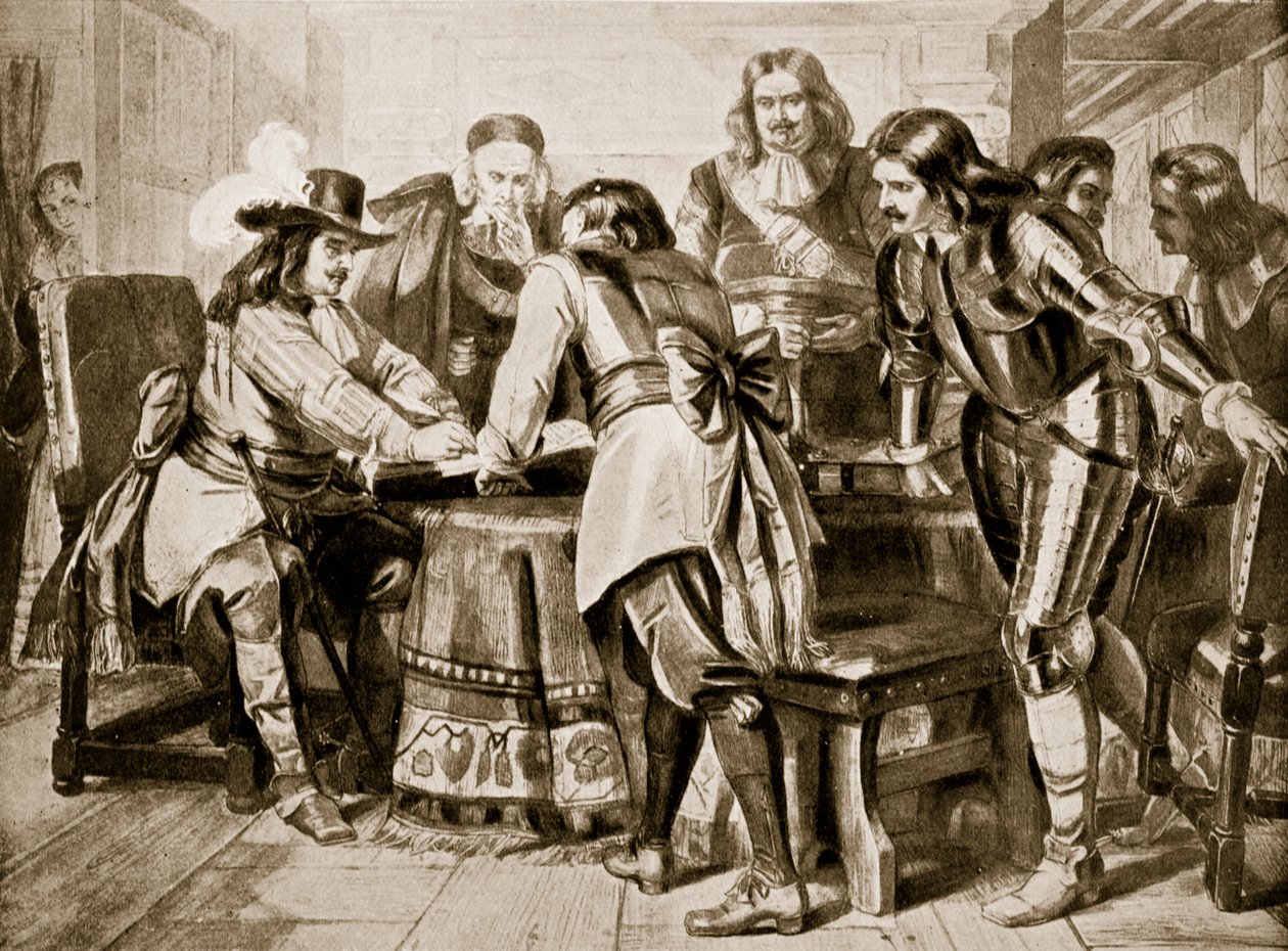 General Monck förklarar för ett fritt parlament, 1660, illustration från 