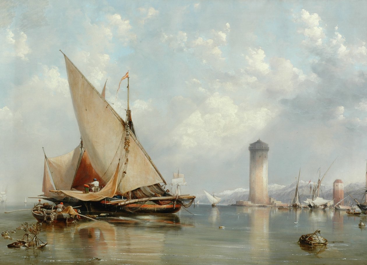 Utanför Leghorns kust, 1848 av Edward William Cooke