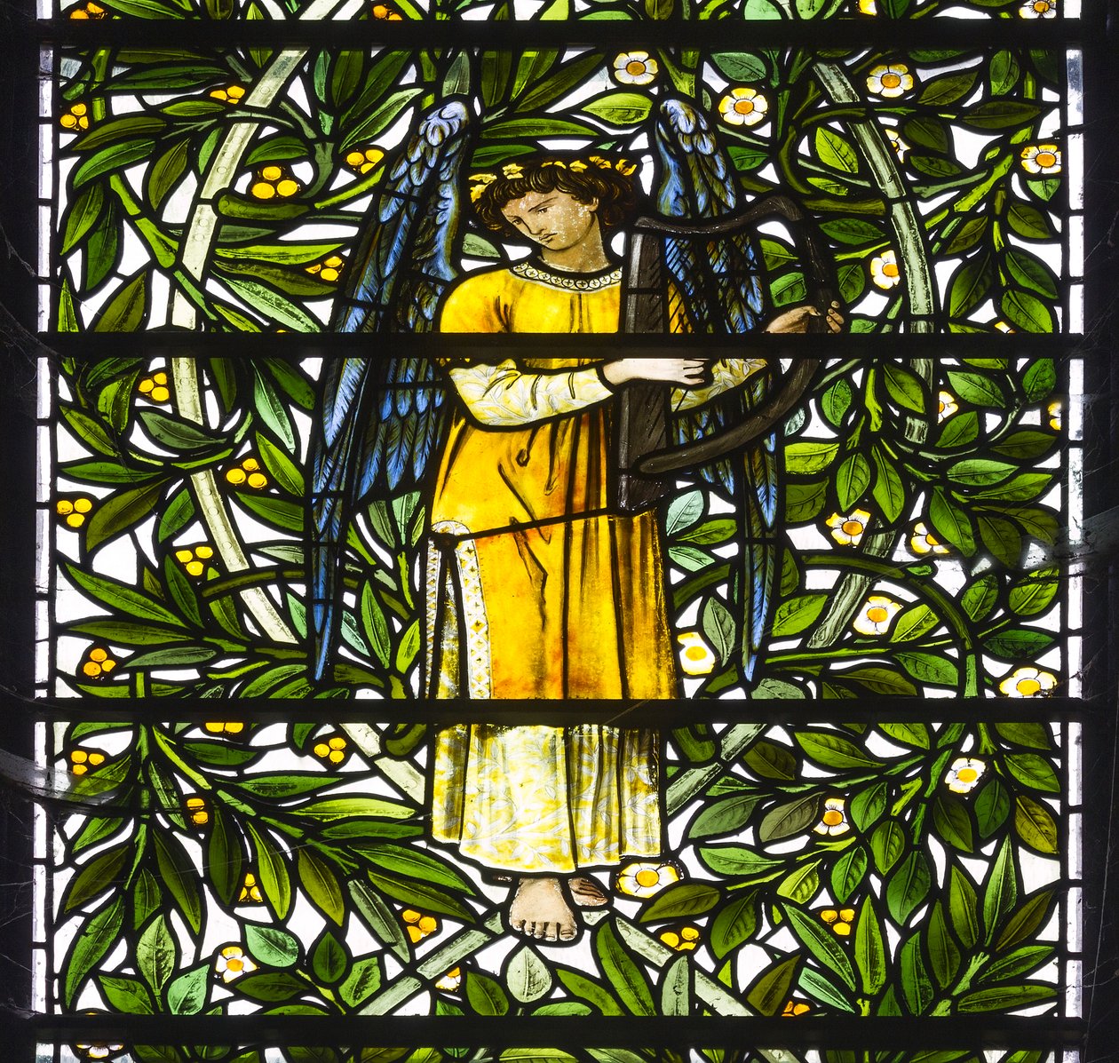 Nun Monkton, St Mary, Morris Marshall & Faulkner & Co, William Morris, Edward Burne-Jones, ängelmusiker, 1873 av Edward and Morris Burne Jones
