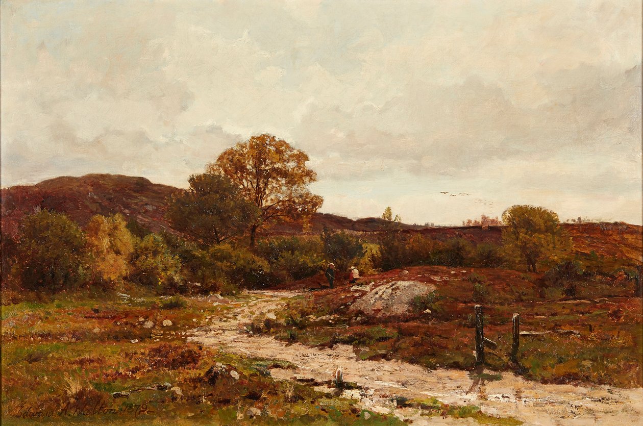 Moorland Landscape (olja på duk) av Edward Arthur Walton