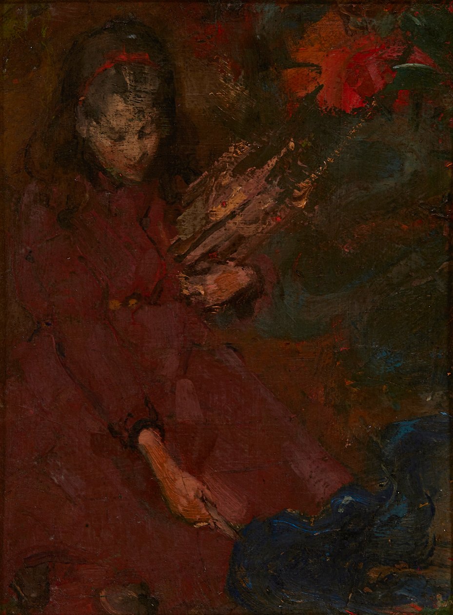 Att samla ved (olja på duk) av Edward Atkinson Hornel