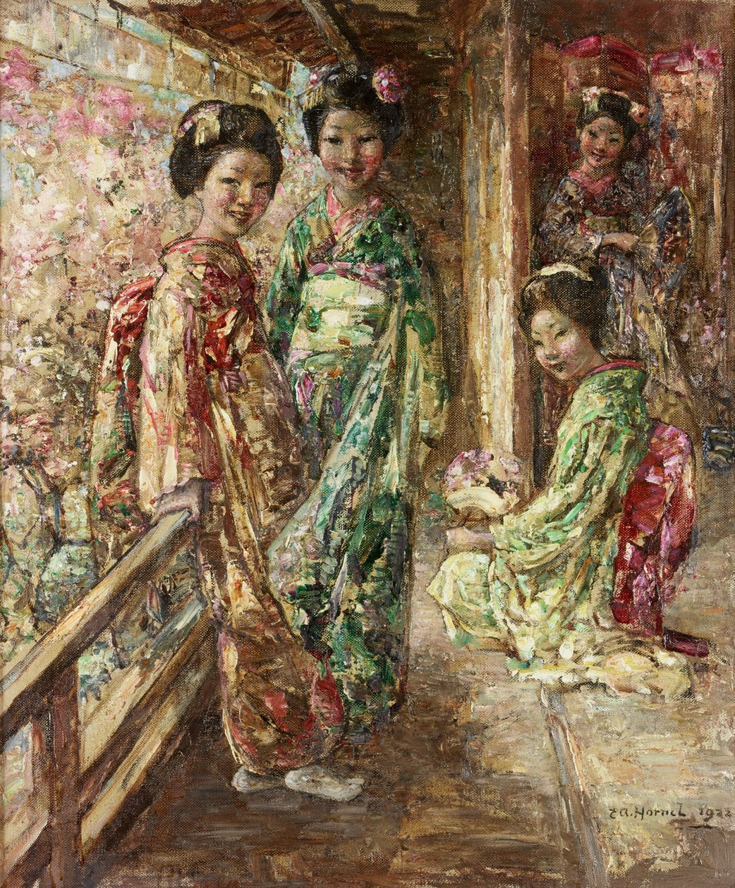 I en japansk trädgård av Edward Atkinson Hornel