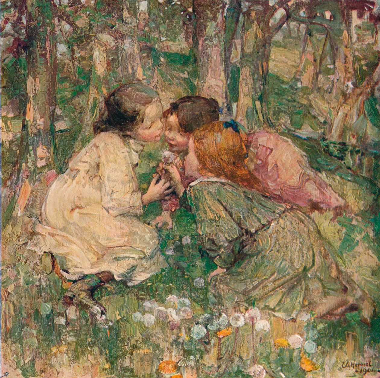 Vad är OClock, c1904 av Edward Atkinson Hornel