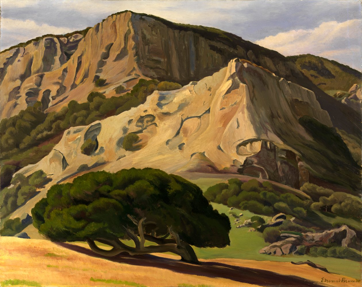Oaks and Rocks--San Luis Obispo, 1930. av Edward Bruce