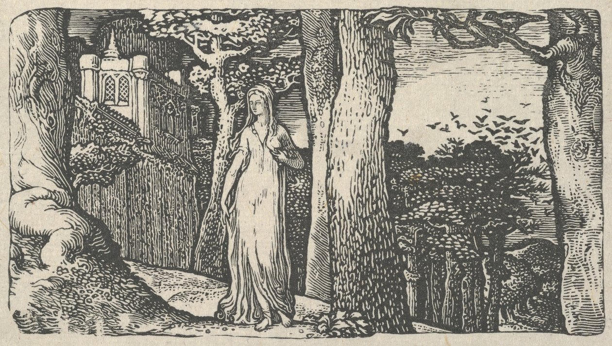 Lady with the Rooks, 1829. av Edward Calvert