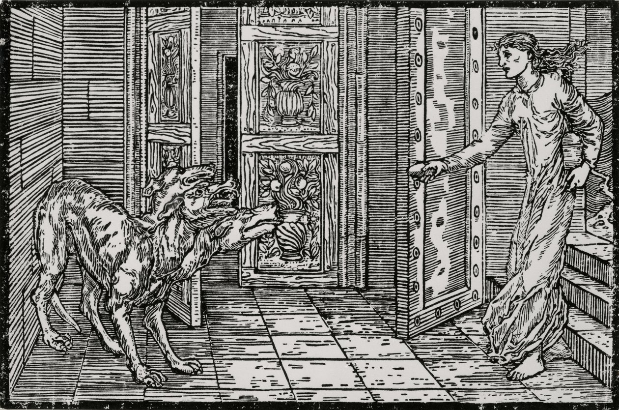 Cerberus av Edward Coley (after) Burne Jones