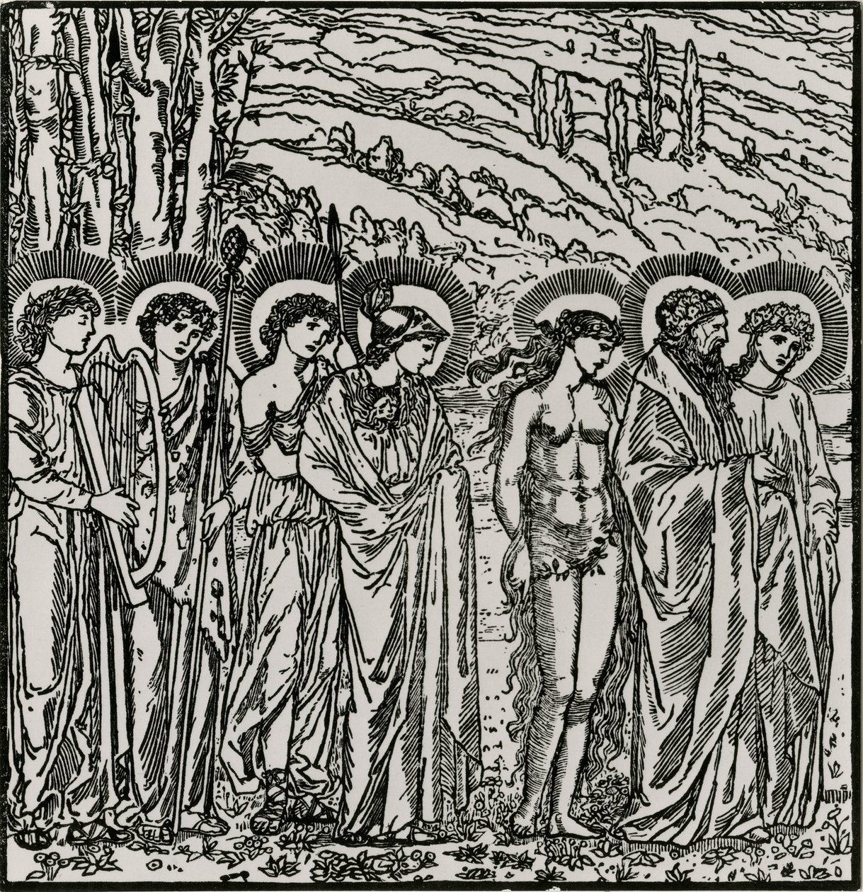 Inträde bland gudarna av Edward Coley (after) Burne Jones