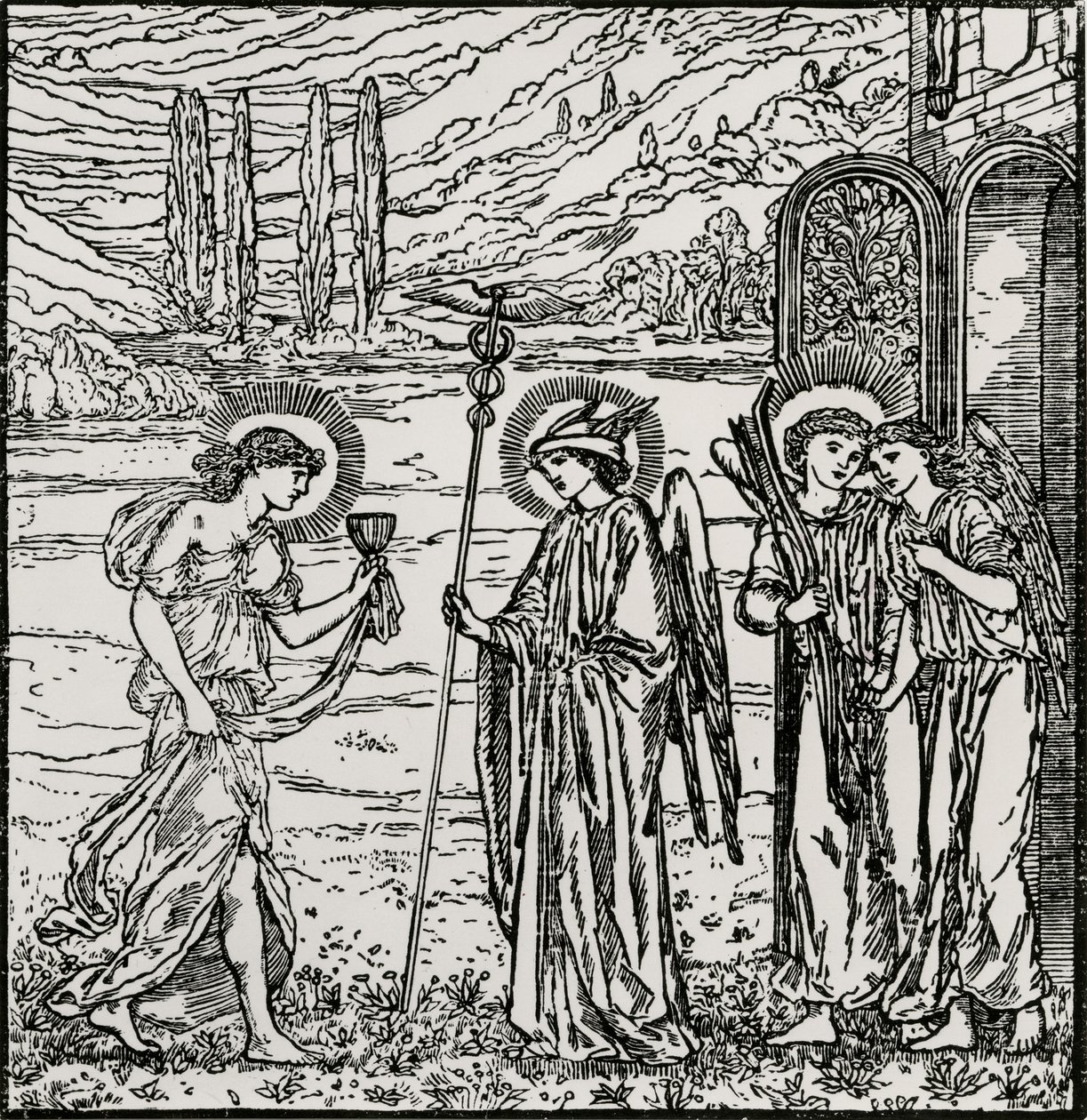 Inträde bland gudarna av Edward Coley (after) Burne Jones