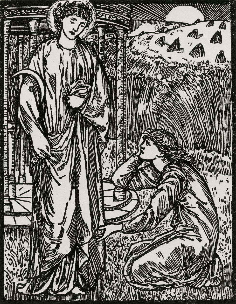 Psyche och Ceres av Edward Coley (after) Burne Jones
