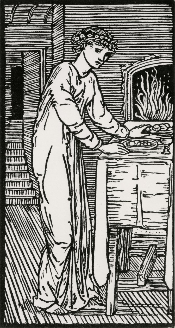 Psyke vid bordet av Edward Coley (after) Burne Jones