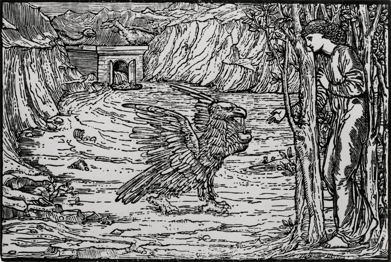 Det svarta vattnet av Edward Coley (after) Burne Jones