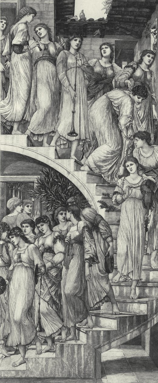 Den gyllene trappan av Edward Coley (after) Burne Jones