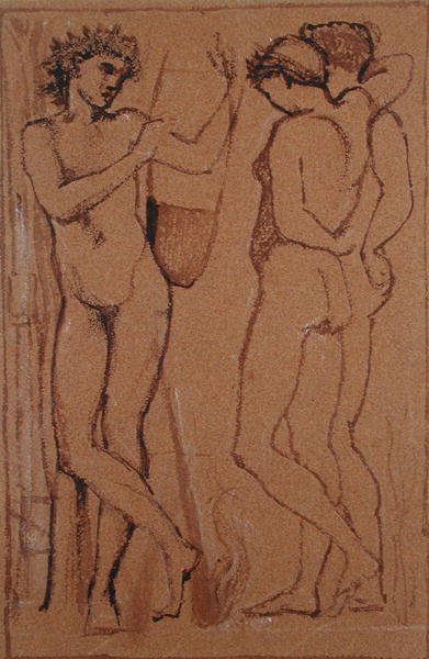 Hymenaeus (träkol på papper) av Edward Coley Burne Jones
