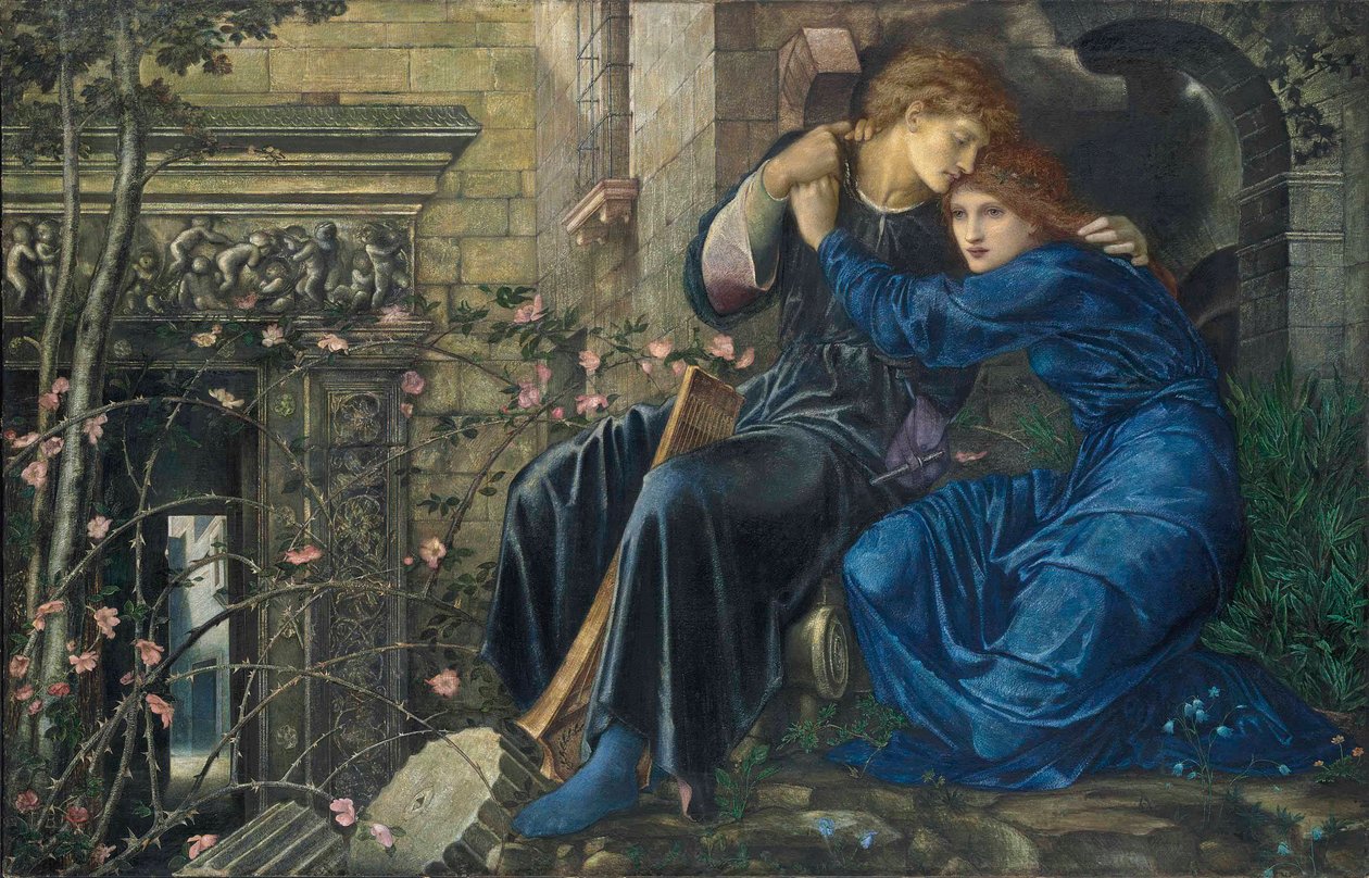 Kärlek bland ruinerna av Edward Burne Jones