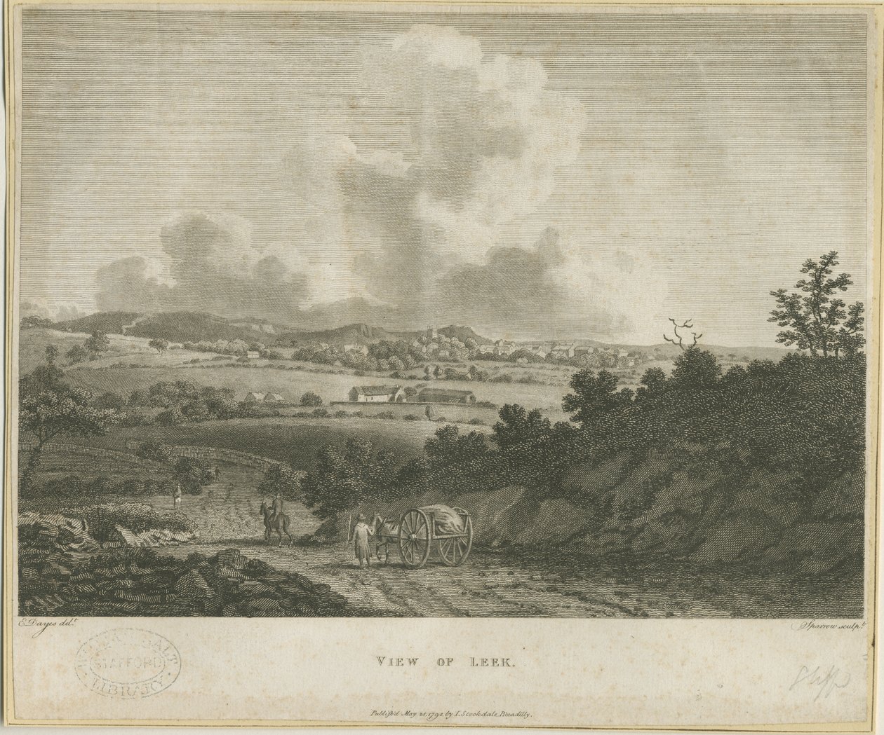 Leek Town: gravyr, nd [c 1795] av Edward Dayes